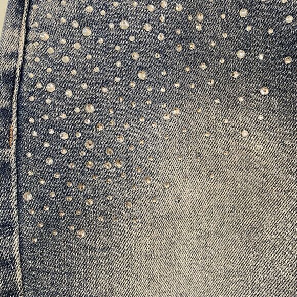 NWT Judy Blue Jean Shorts Women Small High Waist Rhinestone Cut Offs Festival - Picture 12 of 16